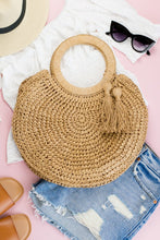 Load image into Gallery viewer, Straw Tassel O-Ring Tote