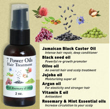 Load image into Gallery viewer, 7 Power Oils 2 oz Hair Treatment with Rosemary & Mint