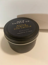 Load image into Gallery viewer, 8 oz Black Travel Candle + Gift Box and Gift wrapping included with Purchase