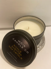 Load image into Gallery viewer, 8 oz Black Travel Candle + Gift Box and Gift wrapping included with Purchase