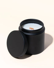 Load image into Gallery viewer, Choose your scent 9oz Black Glam Tin Soy Candle / Candle Gift/ Luxury Candle/Wood Wick Candle
