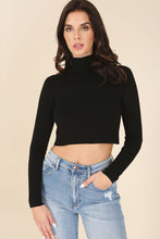 Load image into Gallery viewer, Mock neck lace-up open back top
