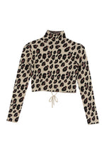 Load image into Gallery viewer, Mock neck lace-up open back top
