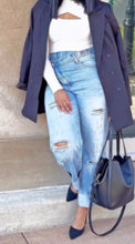 Load image into Gallery viewer, Premium Crossover High-Waisted Denim Jeans
